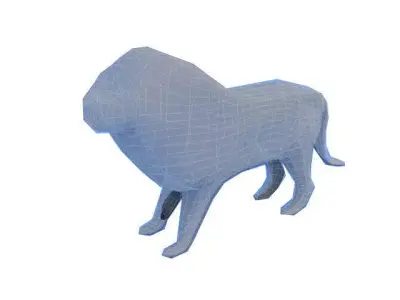 Low poly lion 3D model Free low-poly 3D model