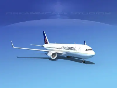 Boeing 767-300 Continental 3D model