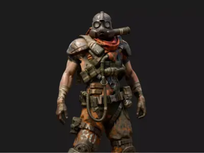 Hazard-Environment Bandit Low-poly 3D model