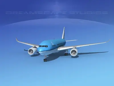 Airbus A350-800 KLM 3D model