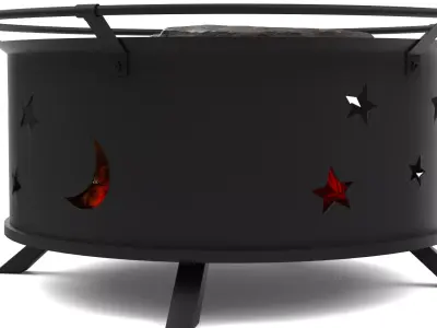 Outdoor BBQ Grill Low-poly 3D model