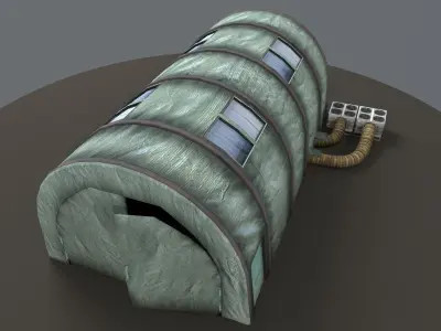 Military tent Low-poly 3D model