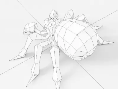 Spider low poly 3d model polygonal Low-poly 3D model