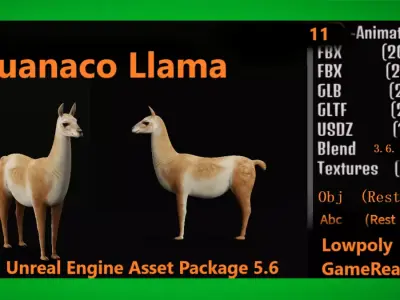 Guanaco Free 3D model