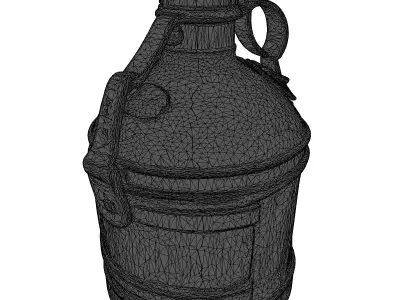 Vintage Military Canteen Flask Water Bottle 3D model