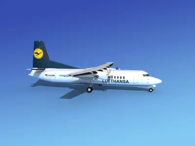 Fokker 50 Lufthansa 3D model