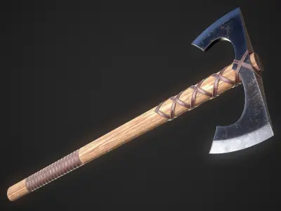 Medieval Axe 02 Low-poly 3D model