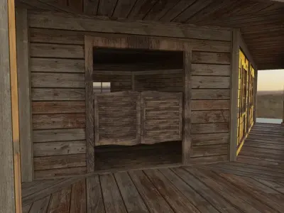 Western Saloon Low-poly 3D model