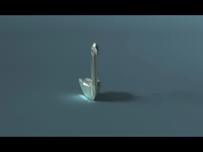 low-poly 3D printer model swan Low-poly 3D model