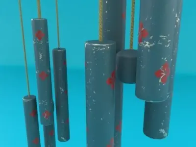 Wind Chime Bird House 3D model