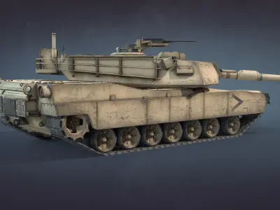 M1A1 Abrams MBT Low-Poly Low-poly 3D model