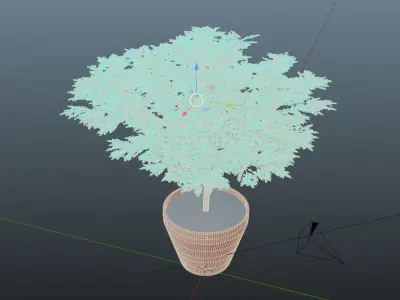 Tree in a pot Free low-poly 3D model