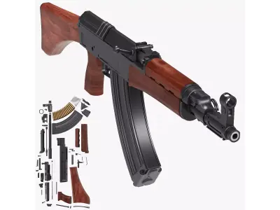 VZ-58 Assault Rifle with Inner Workings 3D model