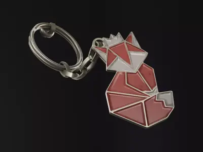 Keychain fox Low-poly 3D model