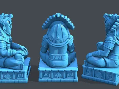 Statue Aztec Quetzalcoatl God HP 3D print model