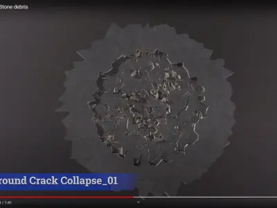 Ground Crack Collapse 01 3D model