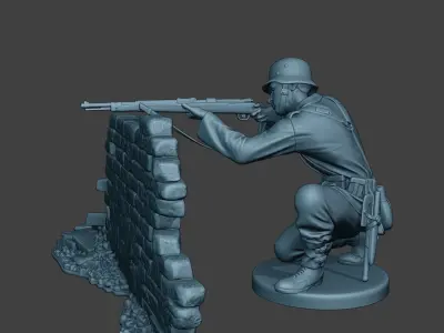 German soldier ww2 shoot cover G5 3D print model