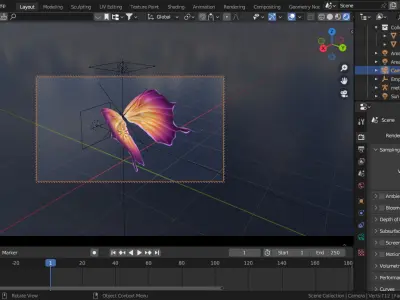  Batterfly Wings 3D Model High Quality Wing for Animation Low-poly 3D model