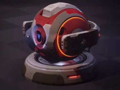 Sci-fi Service Drone Low-poly 3D model