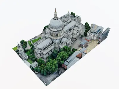 St Pauls Cathedral Low-poly 3D model
