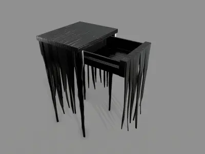 Black Table PBR Low-poly 3D model