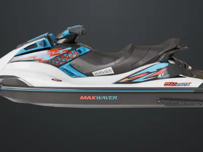 Jet Ski 01 White Generic All PBR Unity UE Textures 3D model