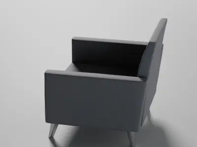 Grey Lounge Chair Free 3D model