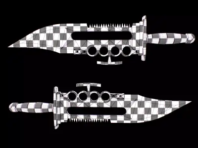 Knuckle Assault Knife Low-poly 3D model