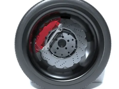 Audi Sport Whell and Rim 3D Model Ready For Render 3D model