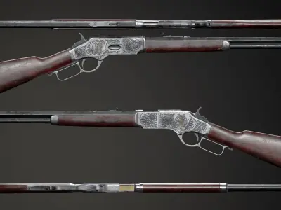 PBR Winchester 1873 Low-poly 3D model