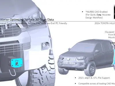 2024-25 TOYOTA HILUX Revo ROCCO Rogue 3D Scan Chassis Mount Data 3D model