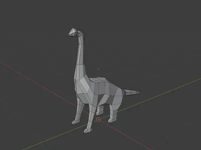 low-poly dino origami dinosaur Free low-poly 3D model