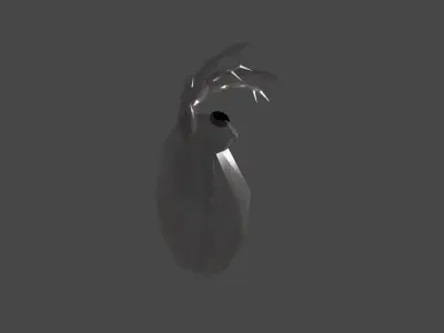 Waterflea deer head Low-poly 3D model