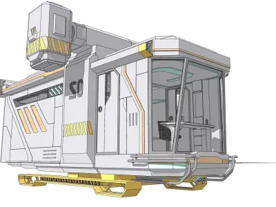 Sci-Fi Personal Aircraft Futuristic Flying Vehicle 002 3D model