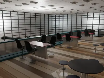 Airport Departures Lounge Low-poly 3D model