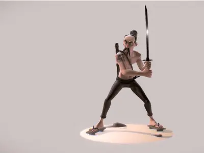 Chinese Pirate Low-poly 3D model