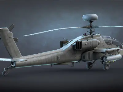 AH-64 Apache Low-poly 3D model