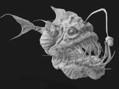 AnglerFish HighPoly fish head 3D model