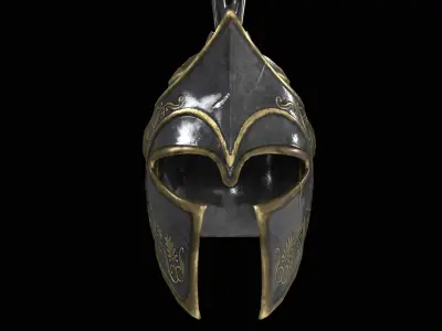 Spartans Warrior Helmet PBR Low-poly 3D model