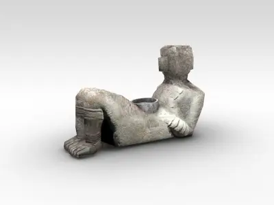 Chad cool aztec statue Low-poly 3D model