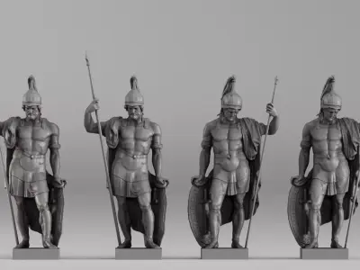 001659 Ancient Warrior Statue Collection 3D print model