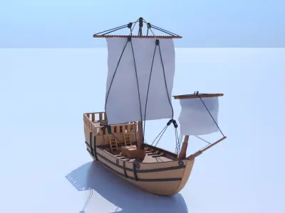 Historical Ship Low-poly 3D model