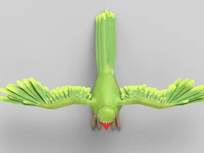 parrot flying in air Low-poly 3D model