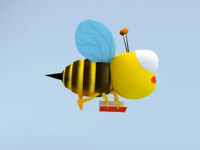 Bee Cartoon 3D model lowpoly 3D model