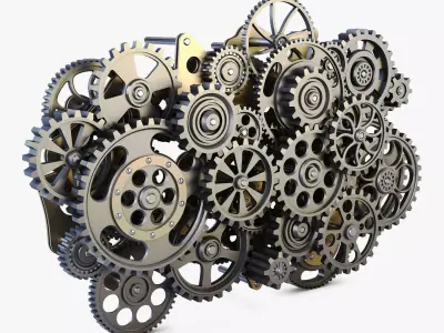 Gear Mechanism Low Poly v 1 Low-poly 3D model