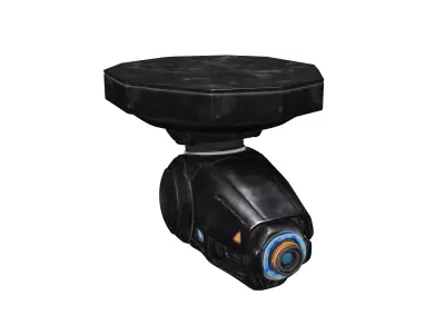 Minimalist highend scifi indoor security turret GLACIES 3D model