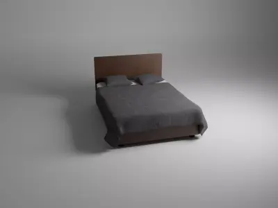 Modern Double Bed 3D Model MidLowpoly Free low-poly 3D model