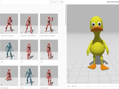 Cute Duck - Rigged and Animated Low-poly 3D model