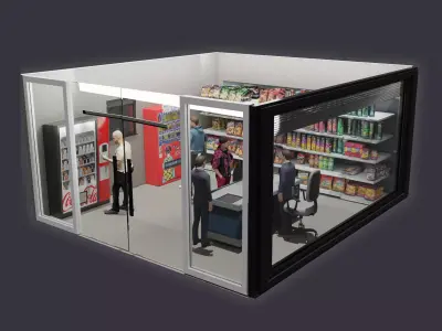 Isometric Convenience Store in blender 3D model