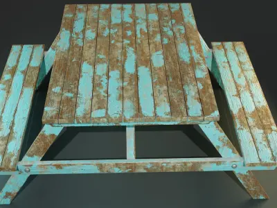 Picnic Table Free low-poly 3D model get